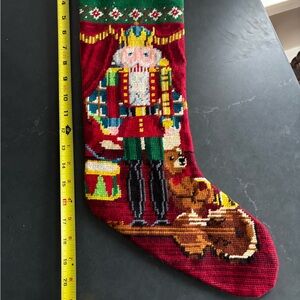 Festive Nutcracker Needlepoint  Christmas Stocking